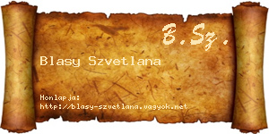Blasy Szvetlana névjegykártya
